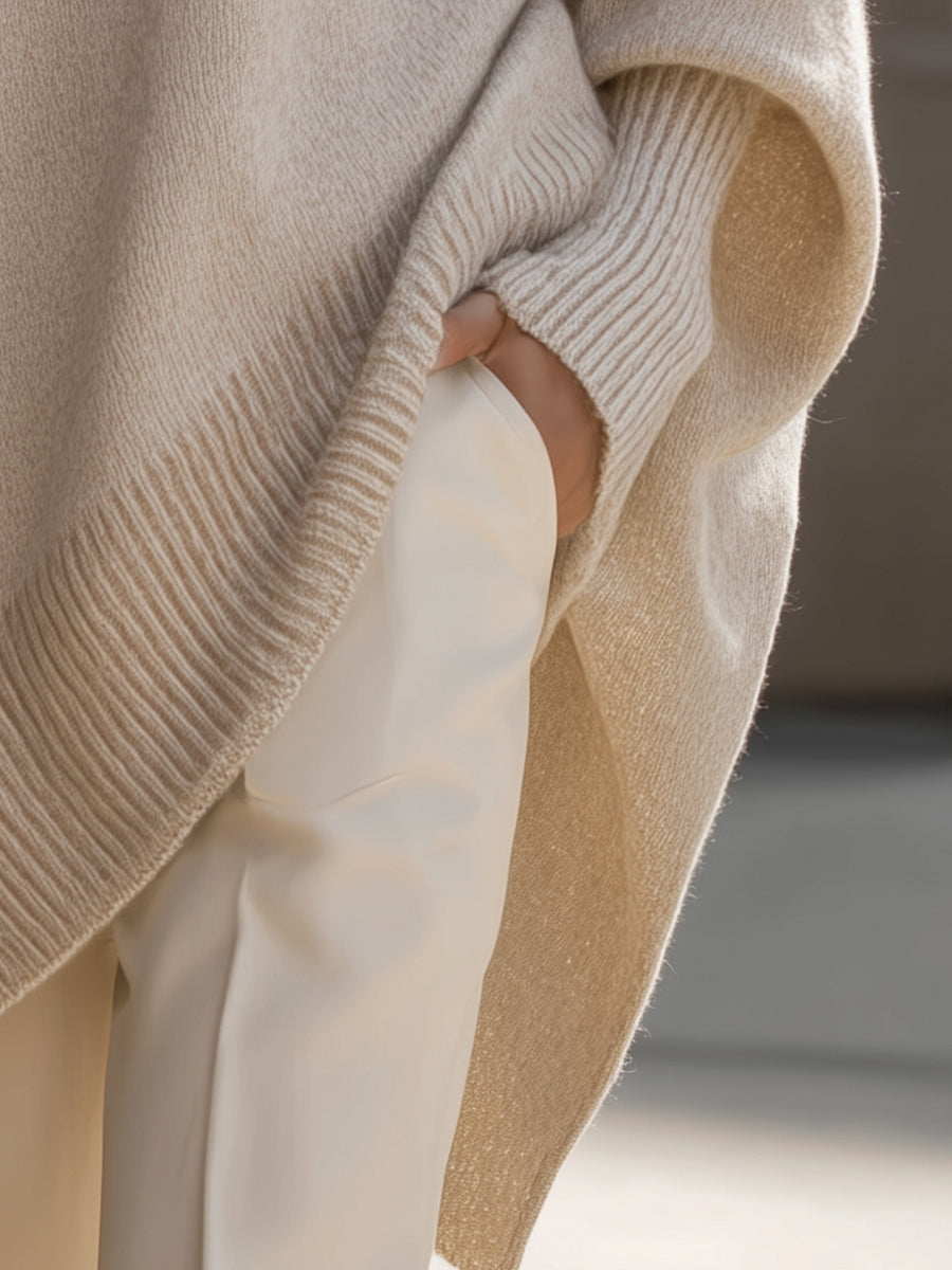 Women's Luxe Oversized Knit Sweater, Draped Silhouette | Elongating Cut, Everyday Layer | 7 Colorways | XS–2XL
