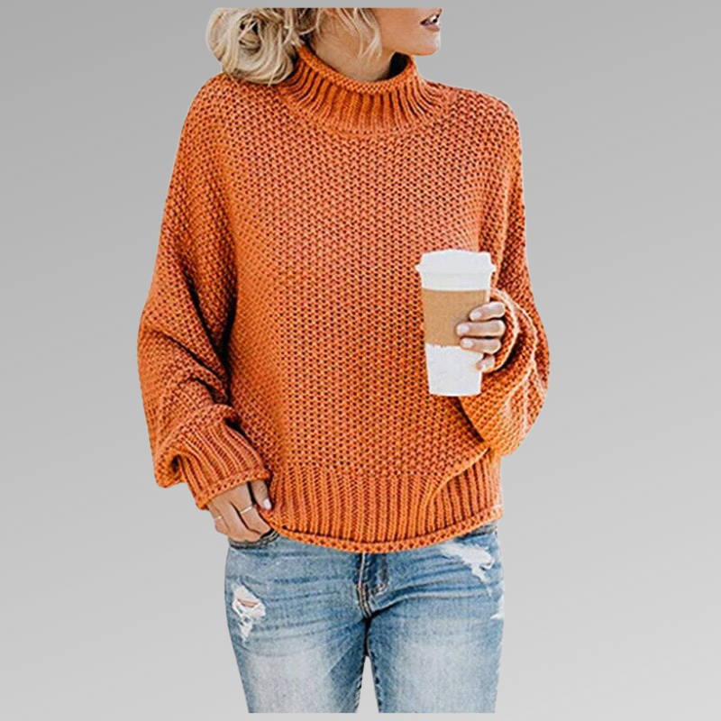 Latoya Womens Knitted Sweater in Orange