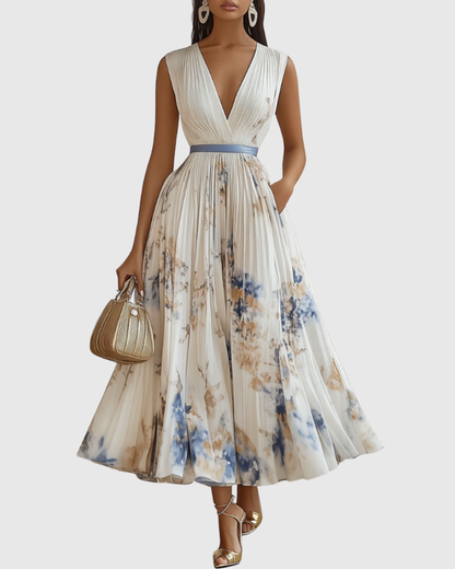 Rowella™ | Elegant Pleated Maxi Dress
