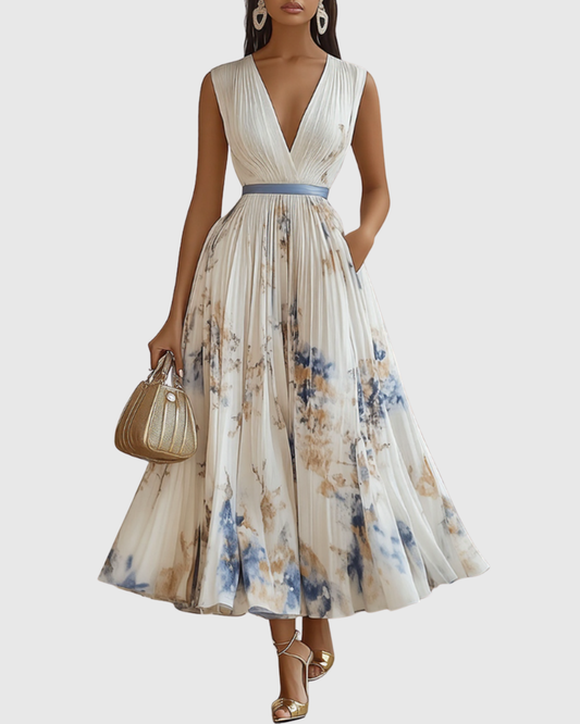 Rowella™ | Elegant Pleated Maxi Dress