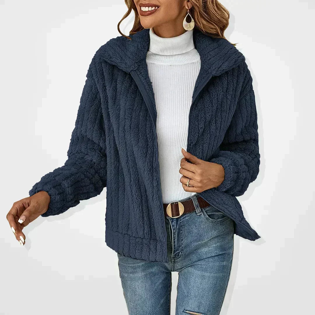 Women's Fluffy Cardigan, Oversized Collar | Ultra-Soft Layer, Easy Everyday Cover-Up | 5 Colorways | S–5XL