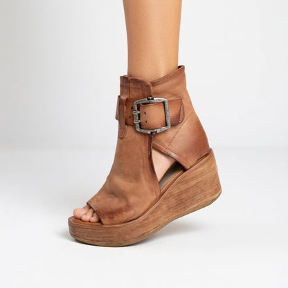 Kyra™ | Open-toe Wedge Booties in Modern Style