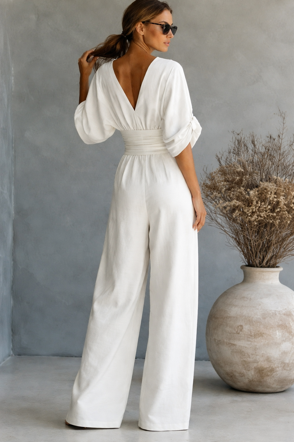 Risel™ | Flowing White Jumpsuit
