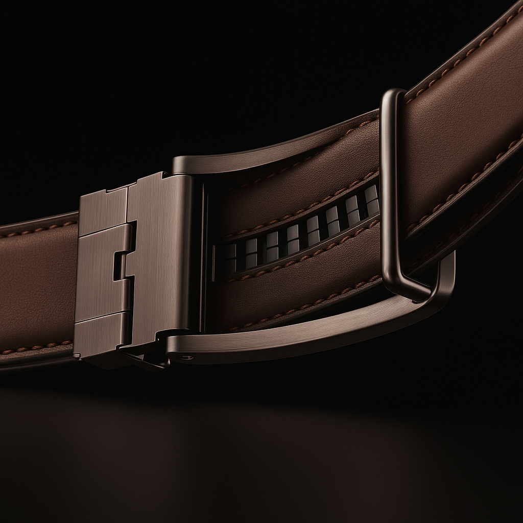 Atlas™ | Brown Leather Belt Without Holes with Click System