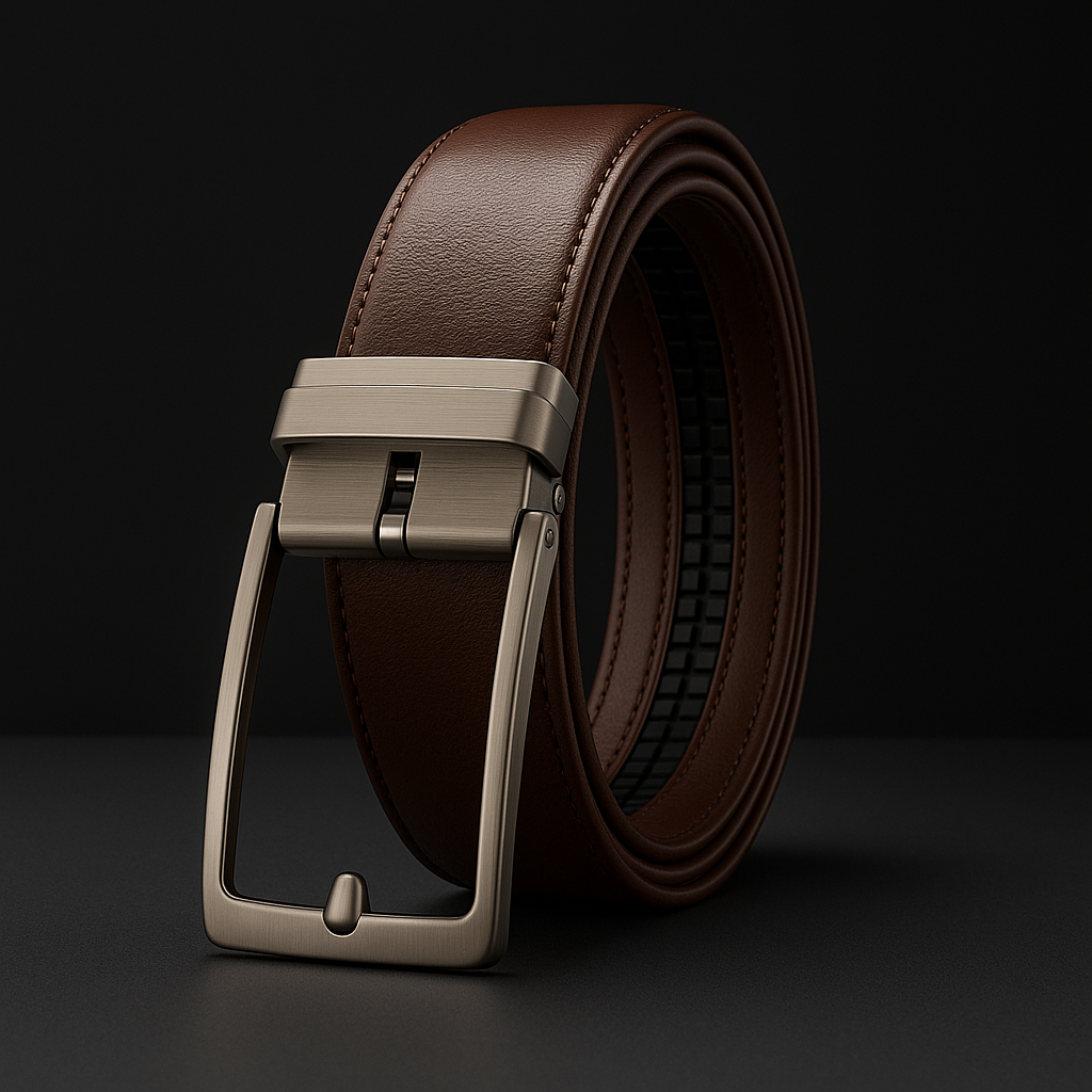 Atlas™ | Brown Leather Belt Without Holes with Click System