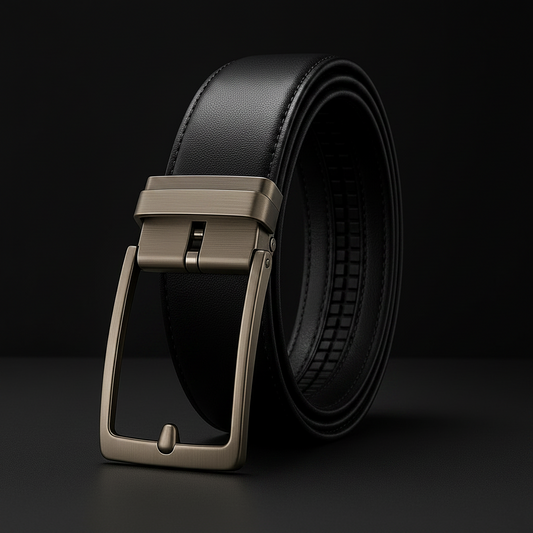 Atlas™ | Black Leather Belt Without Holes with Click System