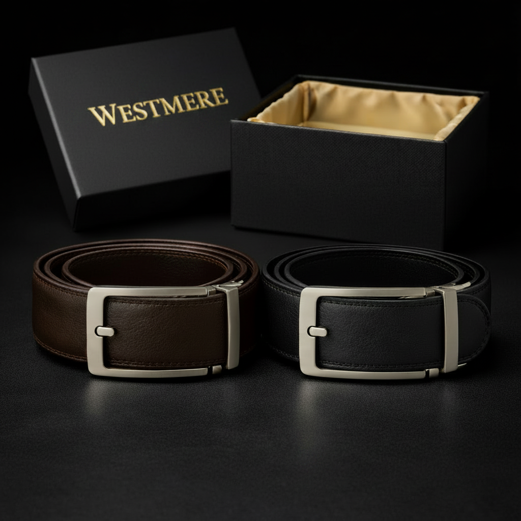 Atlas™ | Brown Leather Belt Without Holes with Click System