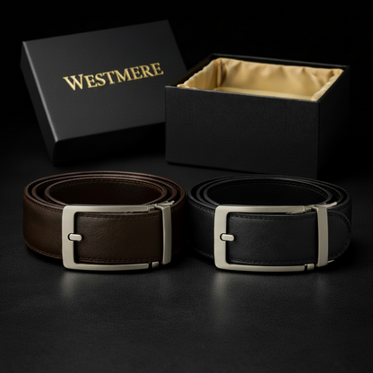 Atlas™ | Brown Leather Belt Without Holes with Click System