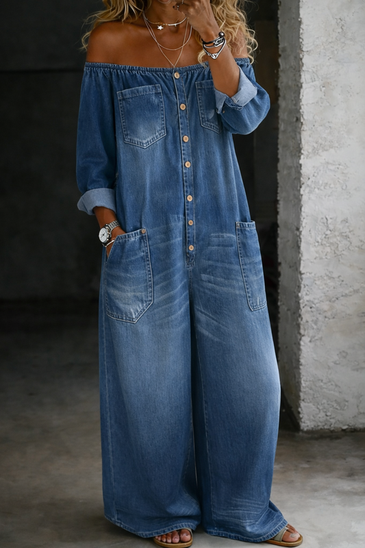 Miya™ | Off Shoulder Long Sleeve Jumpsuit