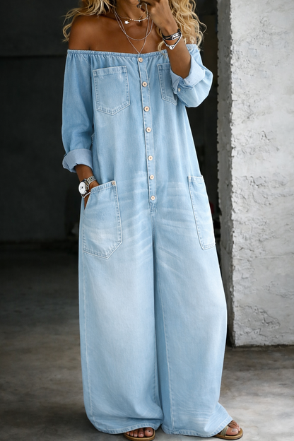 Miya™ | Off Shoulder Long Sleeve Jumpsuit