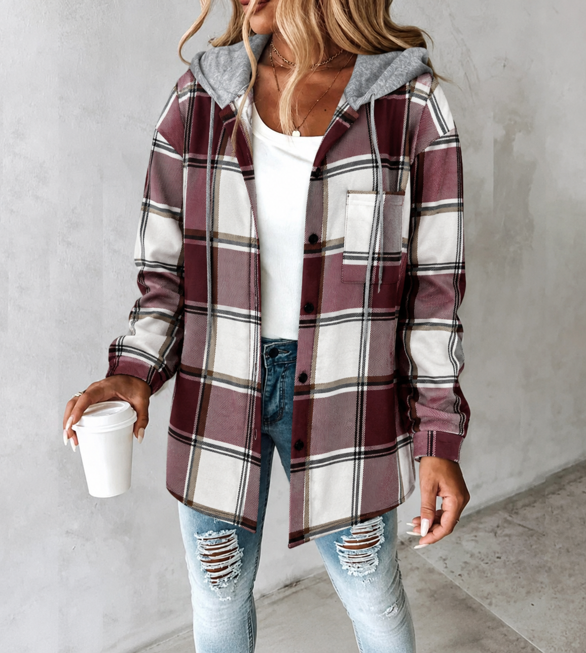 Women's Checkered Lined Cardigan, Draped Fit | Warm Autumn Lining, Easy Layering | 6 Colorways | S–3XL