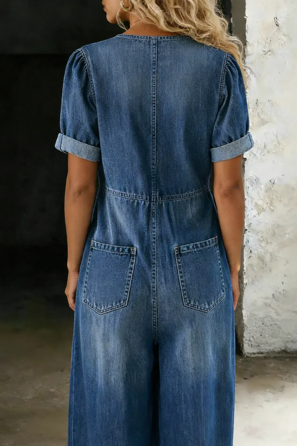 Miya™ | V Neck Short Sleeve Jumpsuit
