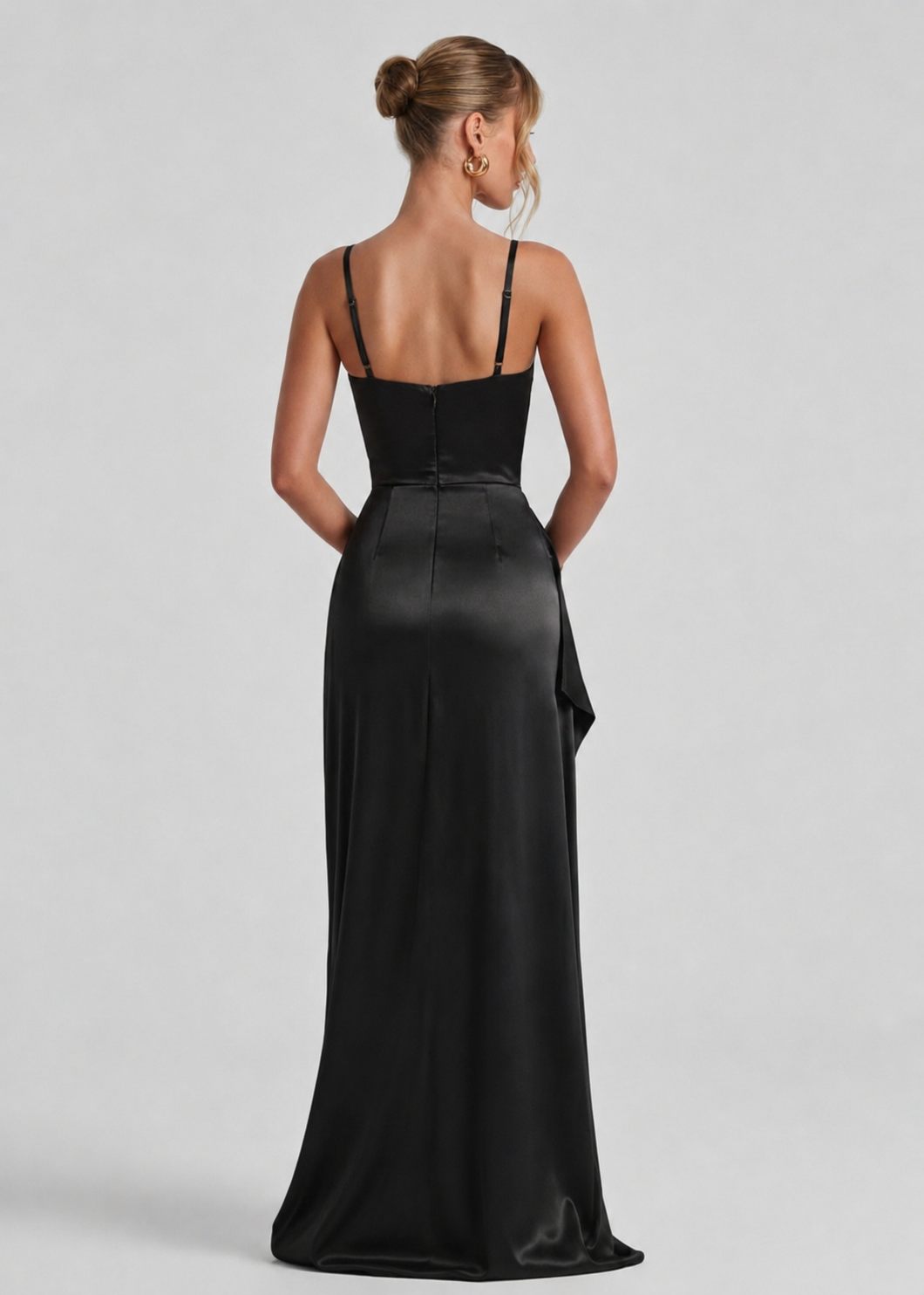 After Hours™ – Satin Crisscross Maxi Dress (Soft Glow Bold Night Energy)