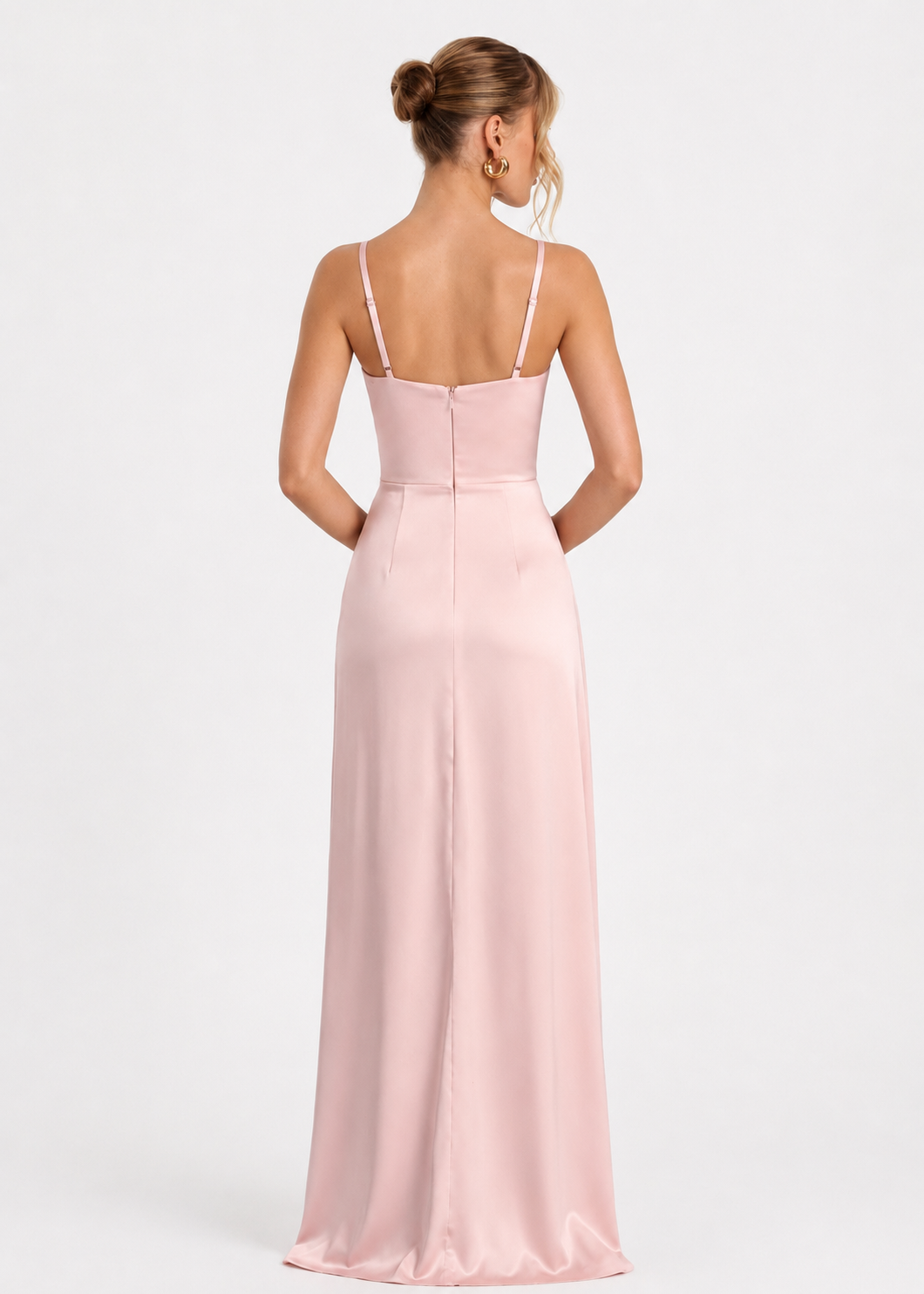 After Hours™ – Satin Crisscross Maxi Dress (Soft Glow Bold Night Energy)