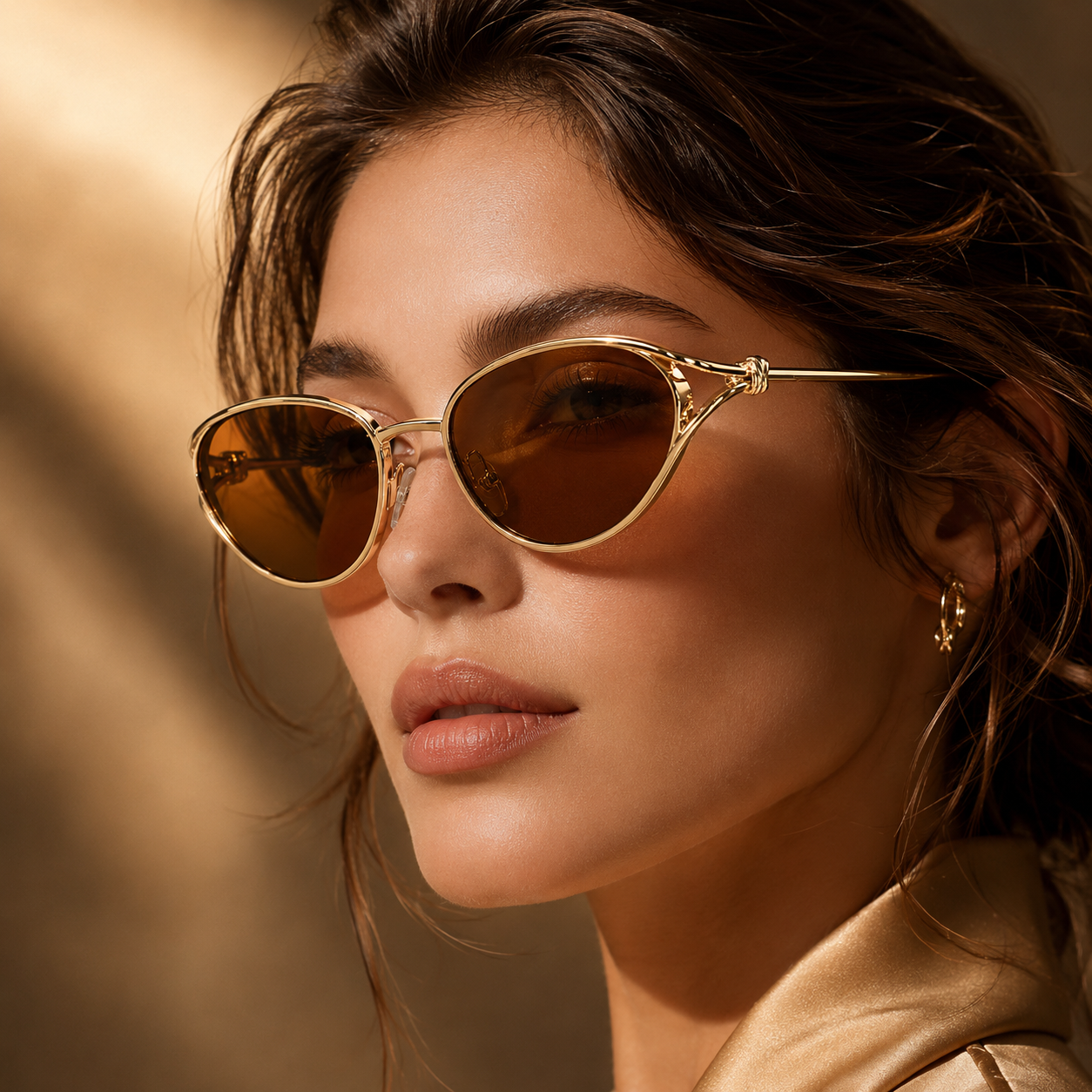Aurelia Sculpted Metal Sunglasses