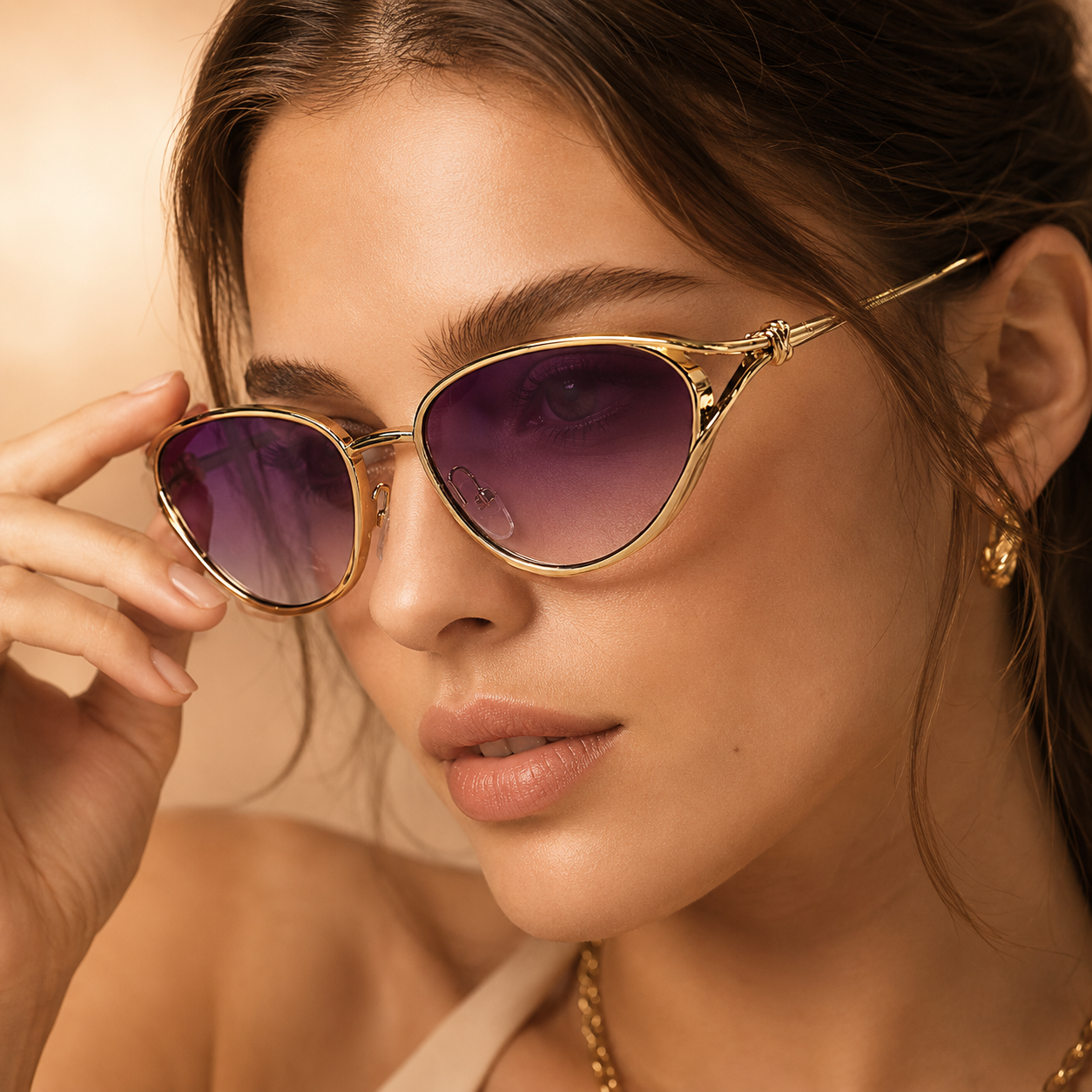 Aurelia Sculpted Metal Sunglasses
