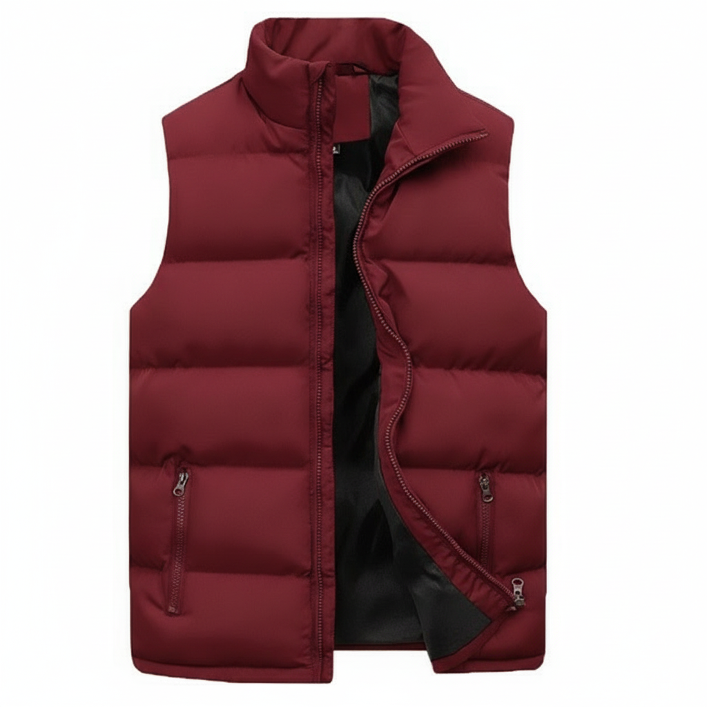 Steven Mens Padded Gilet Vest with Stand Collar