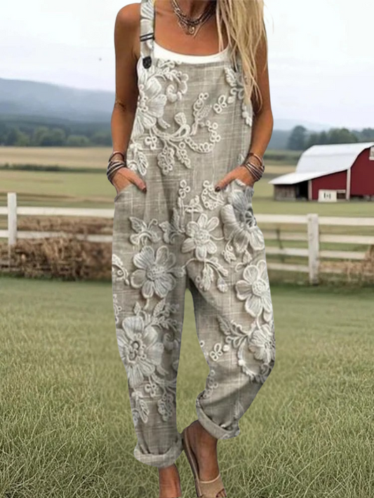 Laney™ | Vintage Floral Pattern Jumpsuit