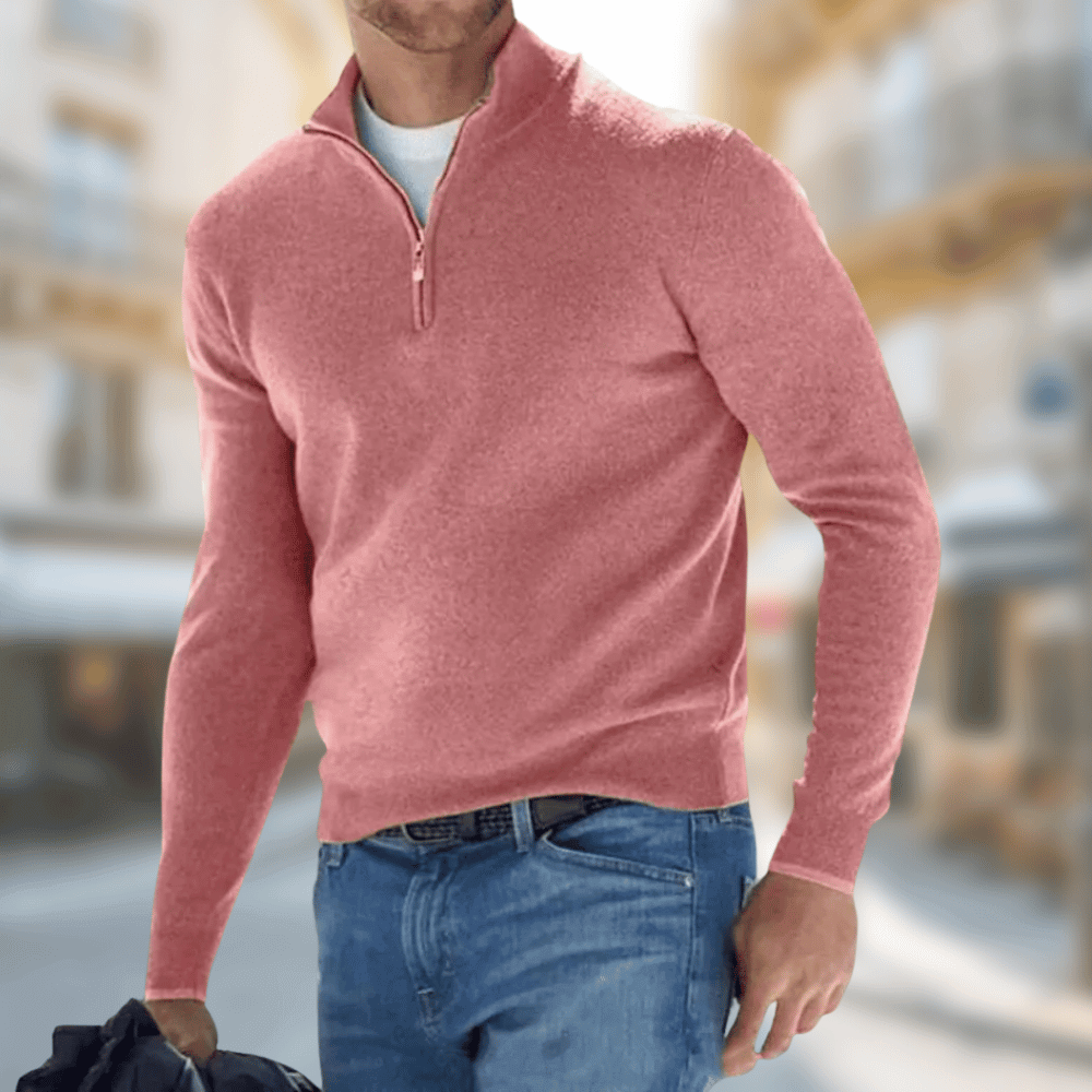Roland | Herren Freizeitpullover mit Reißverschluss am Kragen — Zip-Collar Casual Knit in 8 Farben | Westmere