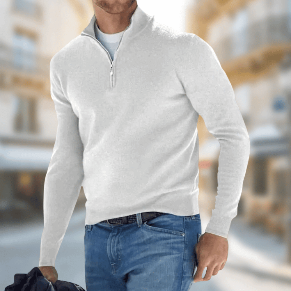 Roland | Herren Freizeitpullover mit Reißverschluss am Kragen — Zip-Collar Casual Knit in 8 Farben | Westmere