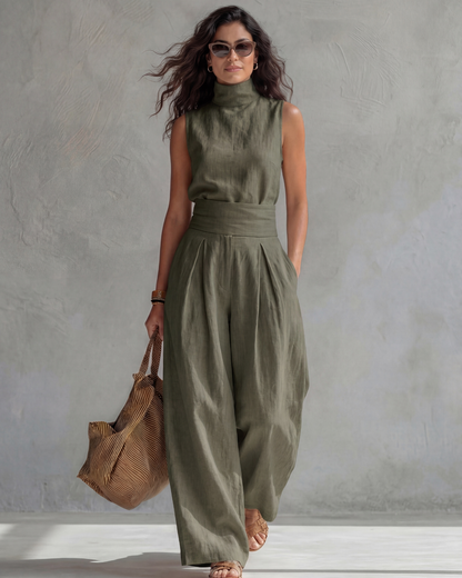 Avena™ | Elegant Wide Leg Pants and Top Set
