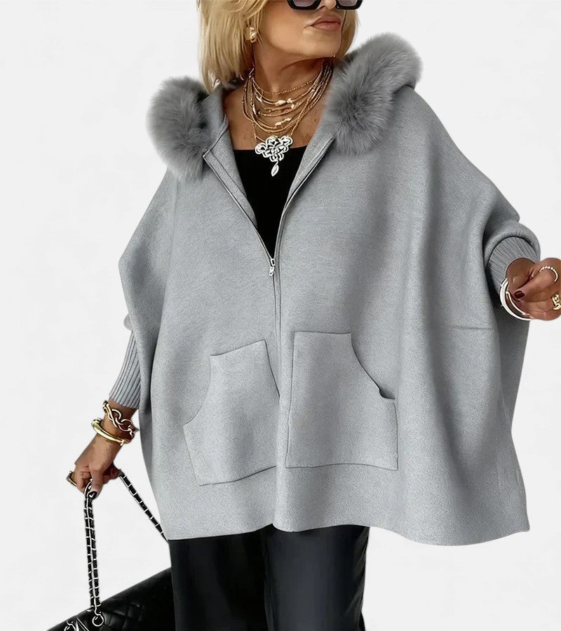 Women's Casual Hooded Coat, Relaxed Draped Silhouette | Cozy Hood, Easy Layering Layer | 7 Colorways | S–5XL