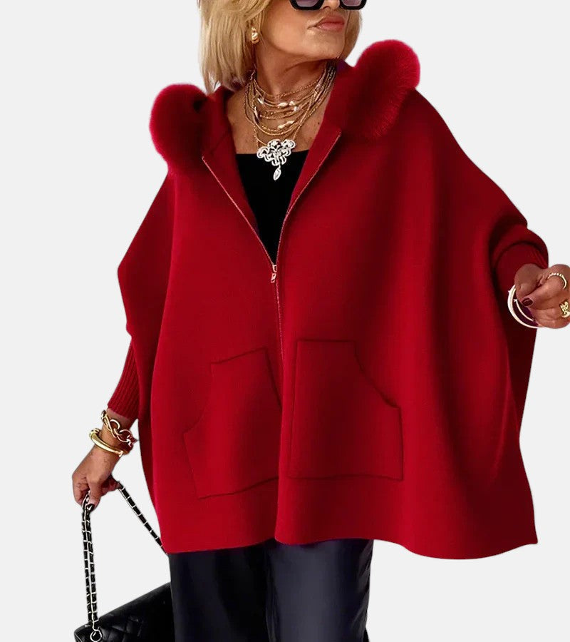 Women's Casual Hooded Coat, Relaxed Draped Silhouette | Cozy Hood, Easy Layering Layer | 7 Colorways | S–5XL