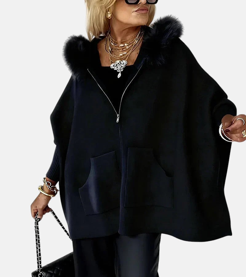 Women's Casual Hooded Coat, Relaxed Draped Silhouette | Cozy Hood, Easy Layering Layer | 7 Colorways | S–5XL