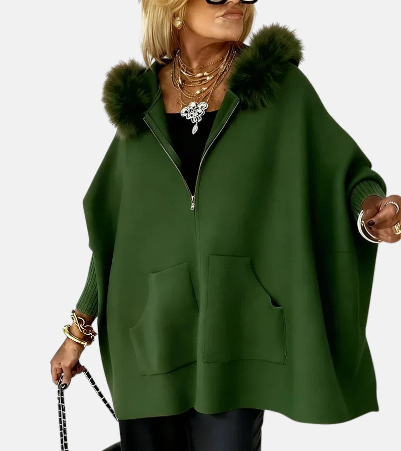 Women's Casual Hooded Coat, Relaxed Draped Silhouette | Cozy Hood, Easy Layering Layer | 7 Colorways | S–5XL