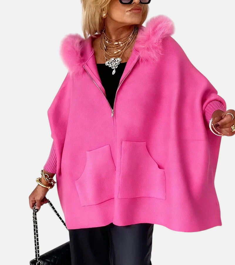 Women's Casual Hooded Coat, Relaxed Draped Silhouette | Cozy Hood, Easy Layering Layer | 7 Colorways | S–5XL