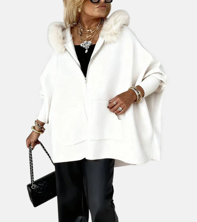 Women's Casual Hooded Coat, Relaxed Draped Silhouette | Cozy Hood, Easy Layering Layer | 7 Colorways | S–5XL