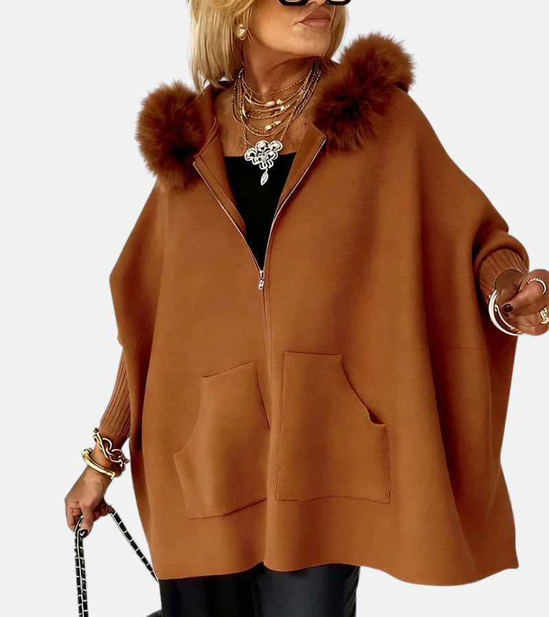 Women's Casual Hooded Coat, Relaxed Draped Silhouette | Cozy Hood, Easy Layering Layer | 7 Colorways | S–5XL