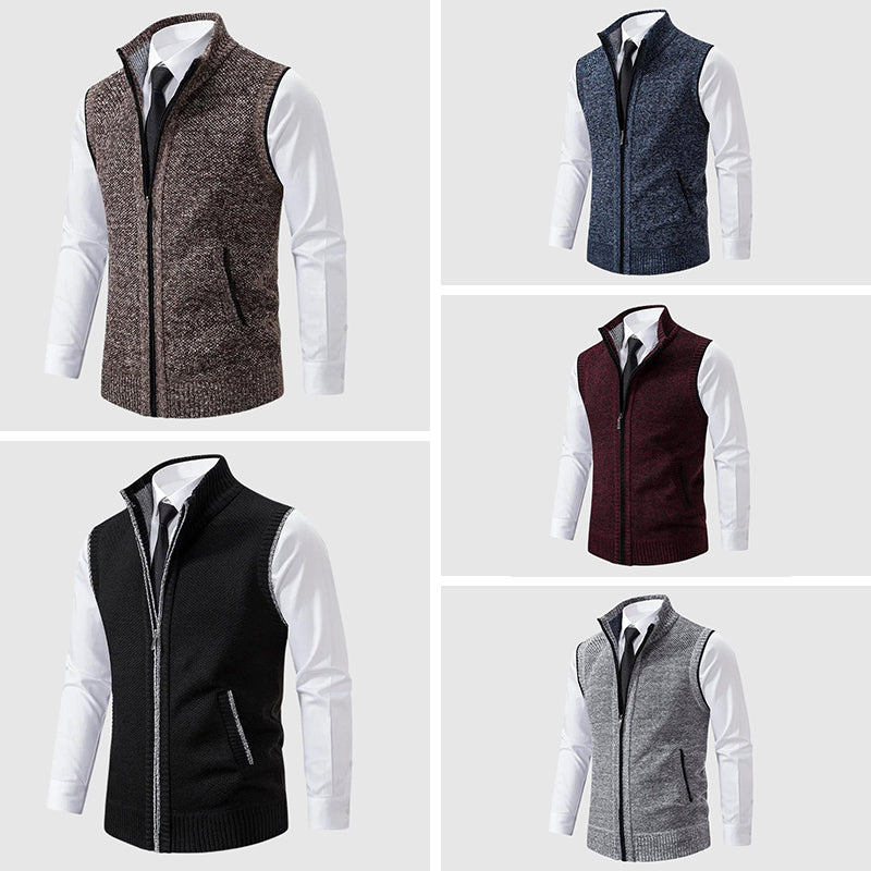 Ross Mens Zip-Up Sweater Vest in Wool Blend in All 5 Colors Bundle