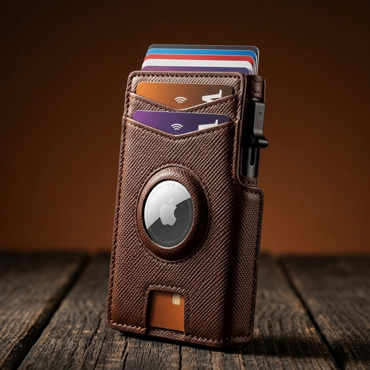 Nolan™ | Minimalist RFID Wallet With AirTag Slot & Magnetic Flip