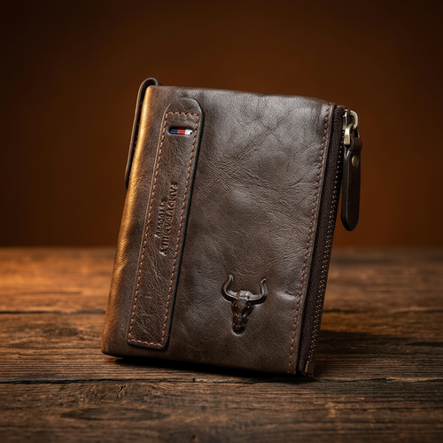 Harris™ | Handcrafted Leather Wallet With Zipper Coin Pocket