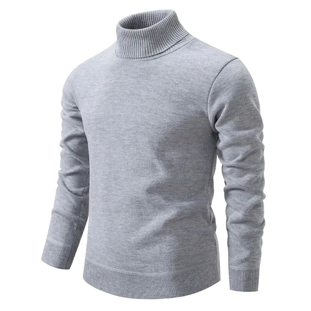 Jason Mens Turtleneck Sweater in Soft Knit Blend in Gray