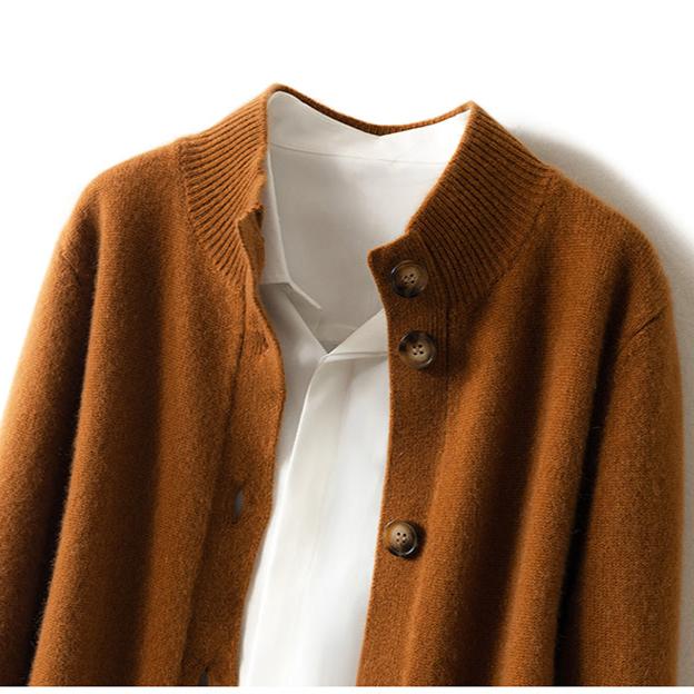 Lindsey Womens Cashmere Blend Cardigan with Statement Buttons