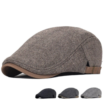 Haven™ | Modern Men's Cap with Herringbone Pattern