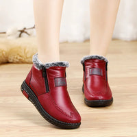 Rebecca | Womens Waterproof Leather Boots with Non-Slip Sole | Soft Comfortable Lining | Red or Black EU 35-42