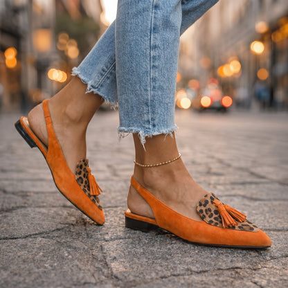 The Margaux™ | Suede Pointed Slingback Flats