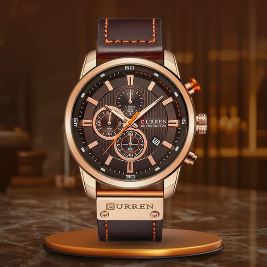 Bruno™ | Elegant Quartz Watch with Leather Band
