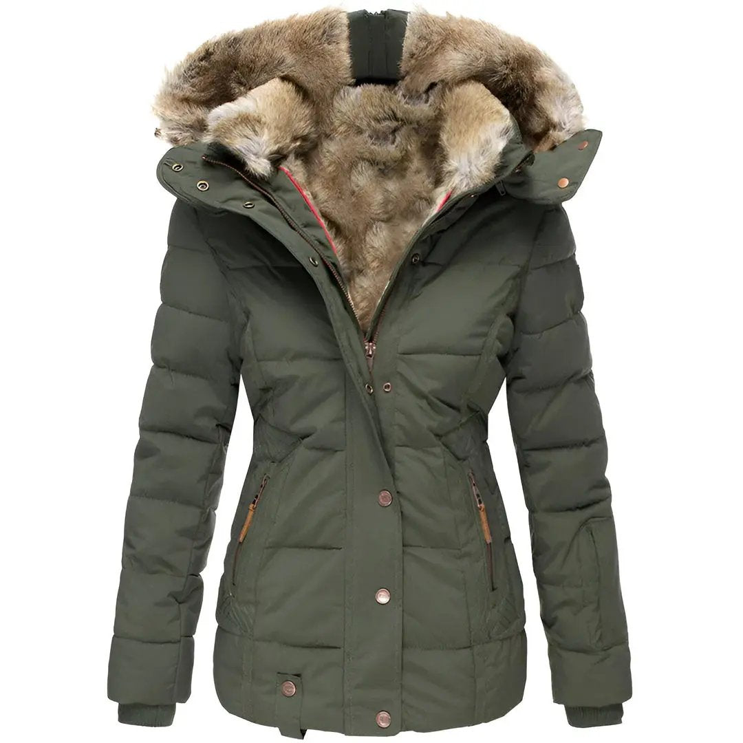 Hooded Puffer Jacket for Women – Stylish & Insulating