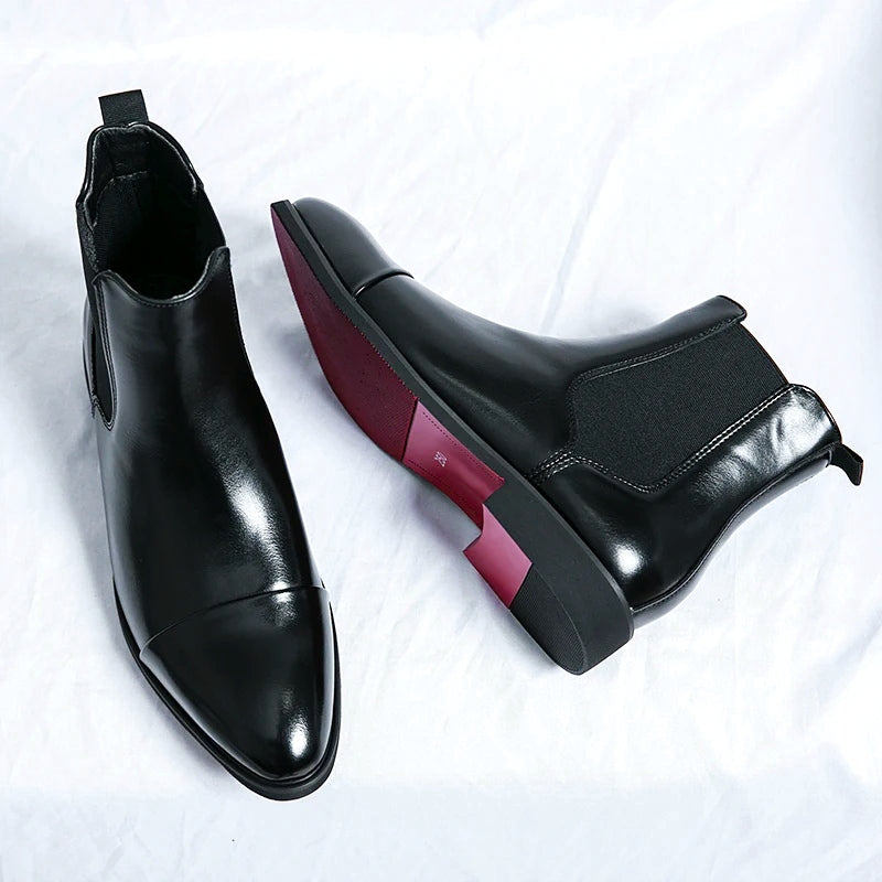 Todd Mens Full-Grain Leather Chelsea Boots