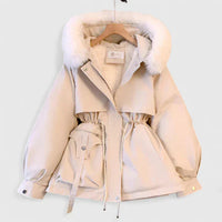 Aya | Womens Padded Winter Jacket | Wind and Water Resistant, Hood or High Collar | Black, Brown, Khaki, White M-3XL