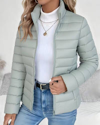 Jessica | Womens Lightweight Puffer Jacket with Stand Collar | Quilted, Full Zip | Black, Beige and More S-3XL