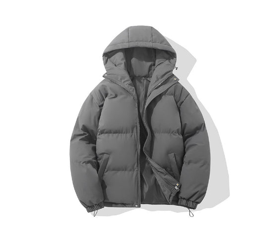 Nathaniel Mens Padded Puffer Winter Jacket with Hood in Gray