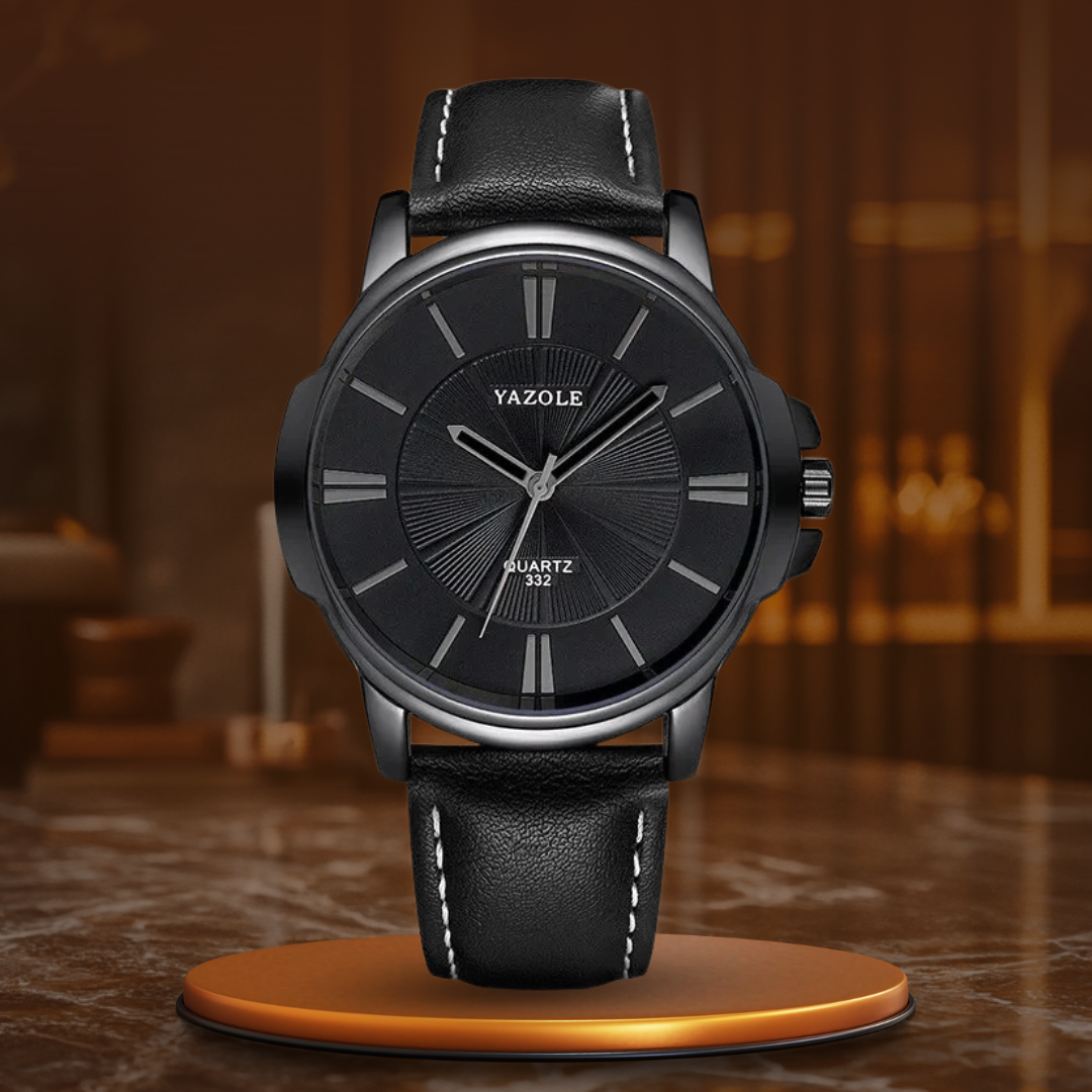 Claudio™ | Luxury Blue Glass Leather Watch