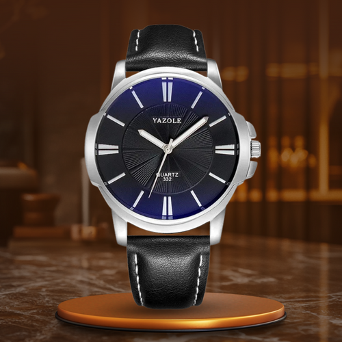 Claudio™ | Luxury Blue Glass Leather Watch