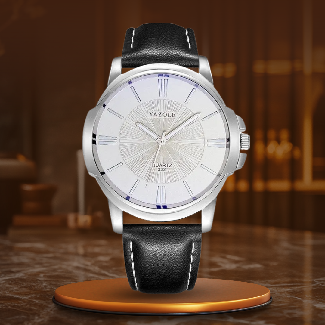 Claudio™ | Luxury Blue Glass Leather Watch