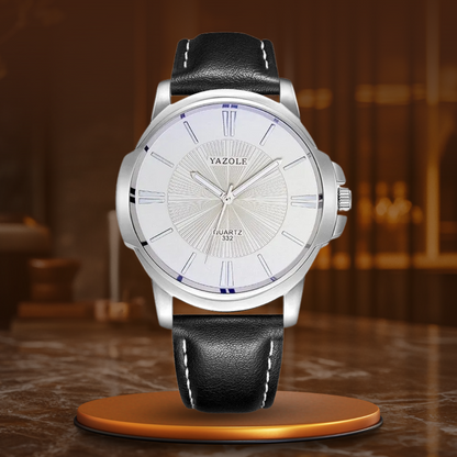 Claudio™ | Luxury Blue Glass Leather Watch